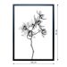 Quadro Clássico Floral Raio-X II com Vidro Preto e Branco 50x70 cm