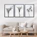 Quadro Clássico Floral Raio-X III com Vidro Preto e Branco 50x70 cm
