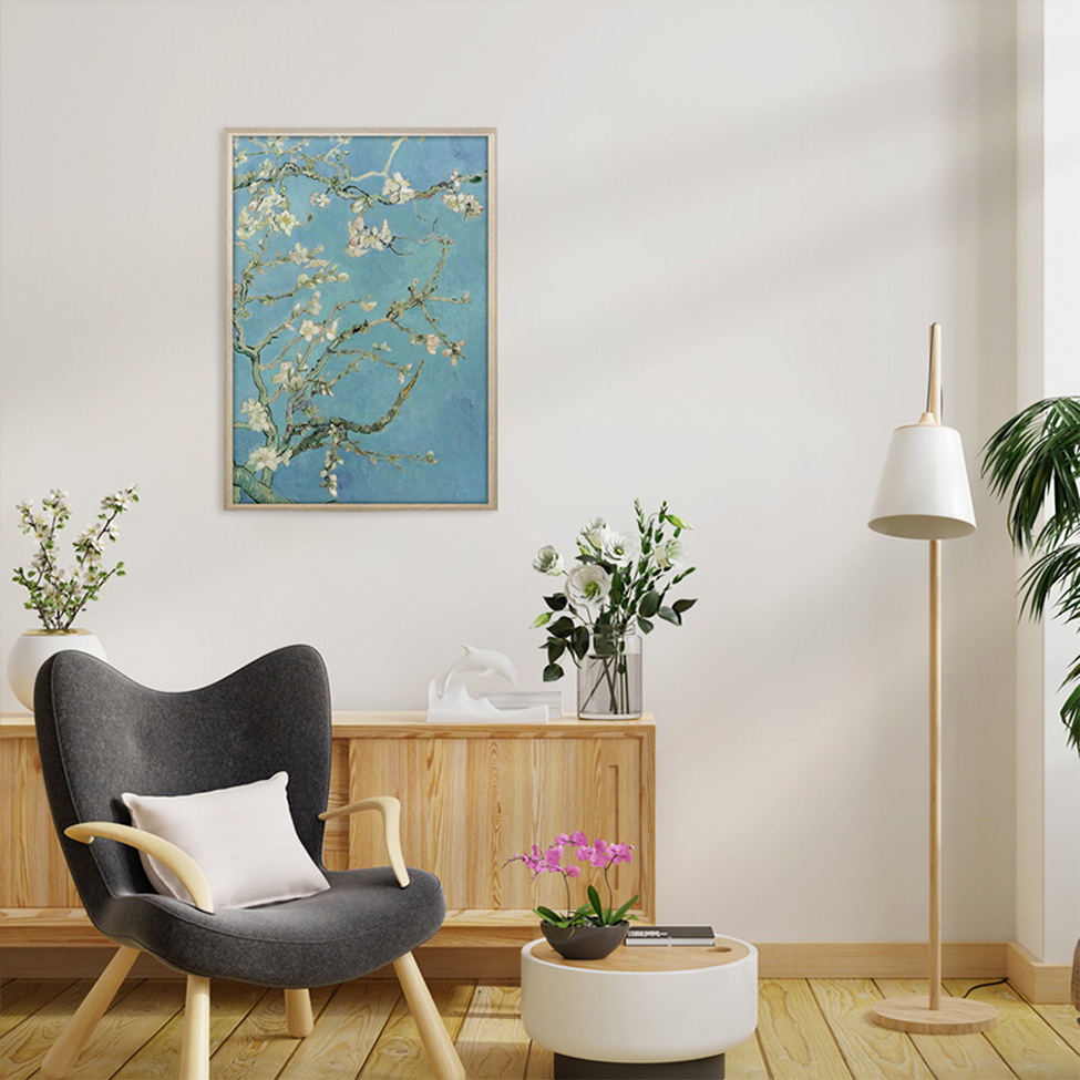Quadro Clássico Flores II com Vidro Colorido 50x70 cm