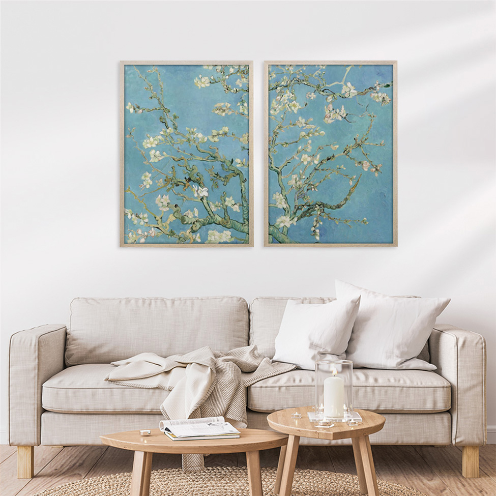 Quadro Clássico Flores II com Vidro Colorido 50x70 cm