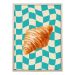 Quadro Cozinha Croissant com Vidro Colorido 40x60 cm