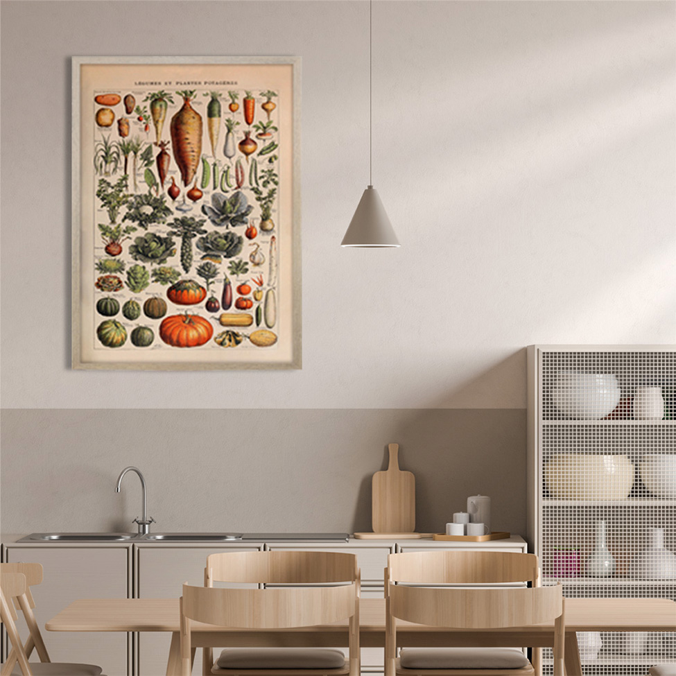 Quadro Cozinha Vegetais com Vidro Colorido 40x60 cm