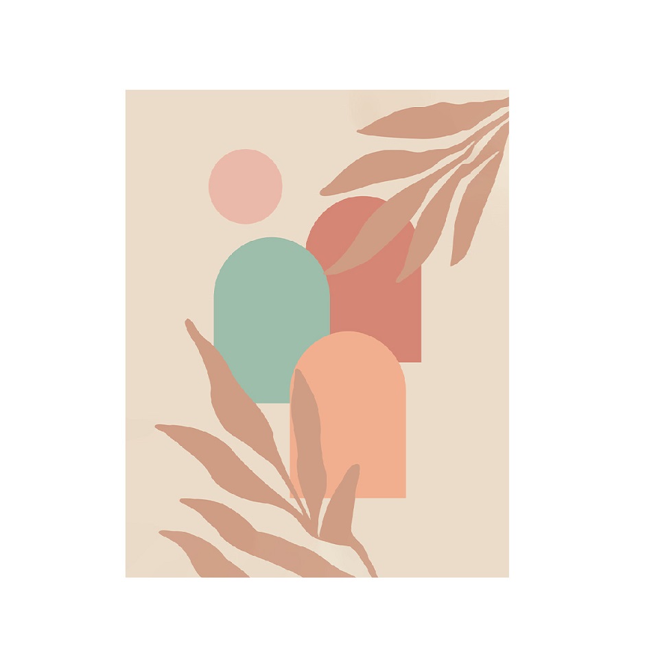 Quadro Decorativo Canvas Bohoscape Folhagens Colorido