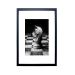 Quadro Decorativo com Vidro Chess Knight Preto e Branco