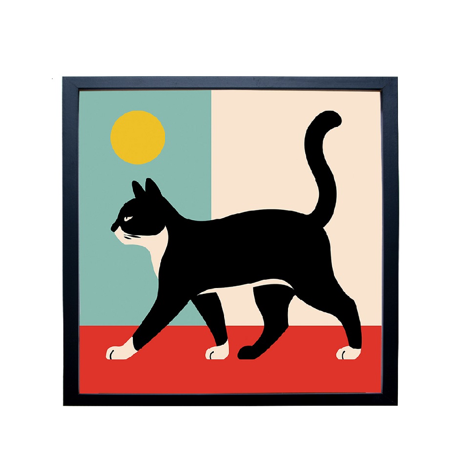 Quadro Decorativo sem Vidro Kitty Colorido