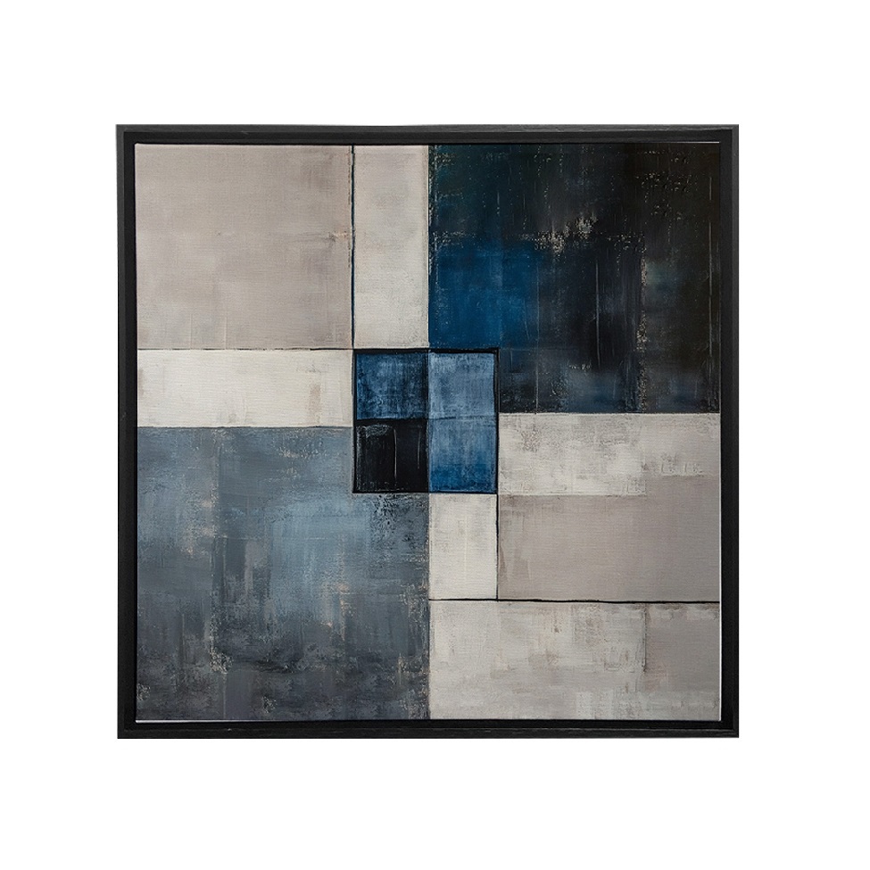 Quadro Decorativo sem Vidro Rustic Angle I Azul e Cinza