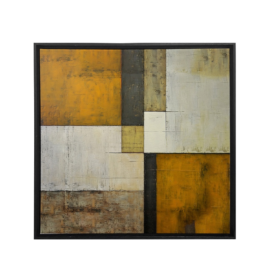 Quadro Decorativo sem Vidro Rustic Angle II Amarelo e Cinza