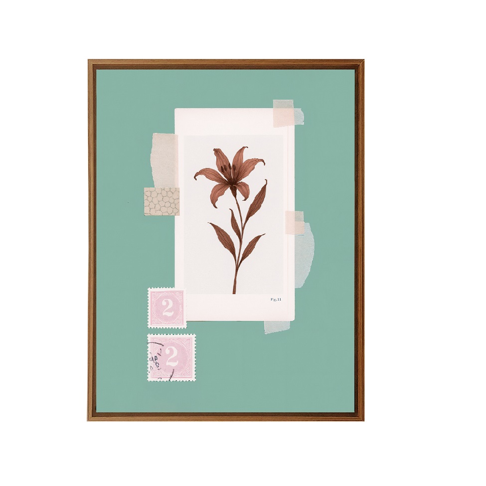 Quadro Decorativo sem Vidro Scrapbook I Azul e Branco