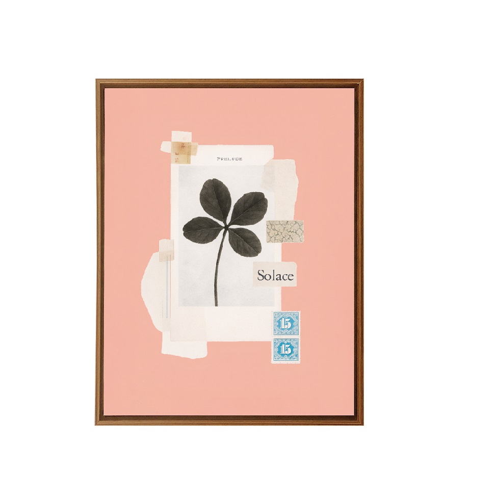 Quadro Decorativo sem Vidro Scrapbook II Rosa e Branco