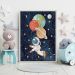Quadro Infantil Astronauta sem Vidro Colorido 20x30 cm