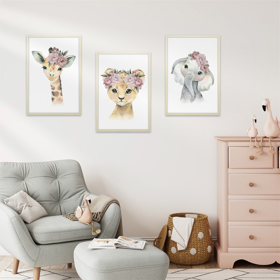 Quadro Infantil Elephant sem Vidro Colorido 20x30 cm