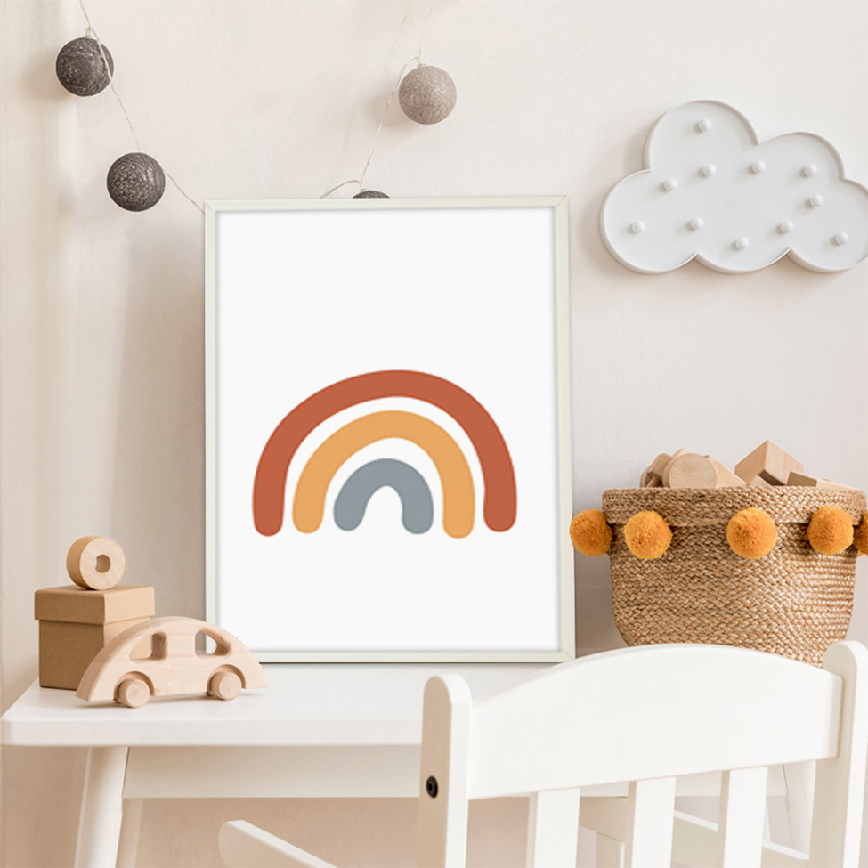 Quadro Infantil Rainbown sem Vidro Colorido 20x30 cm