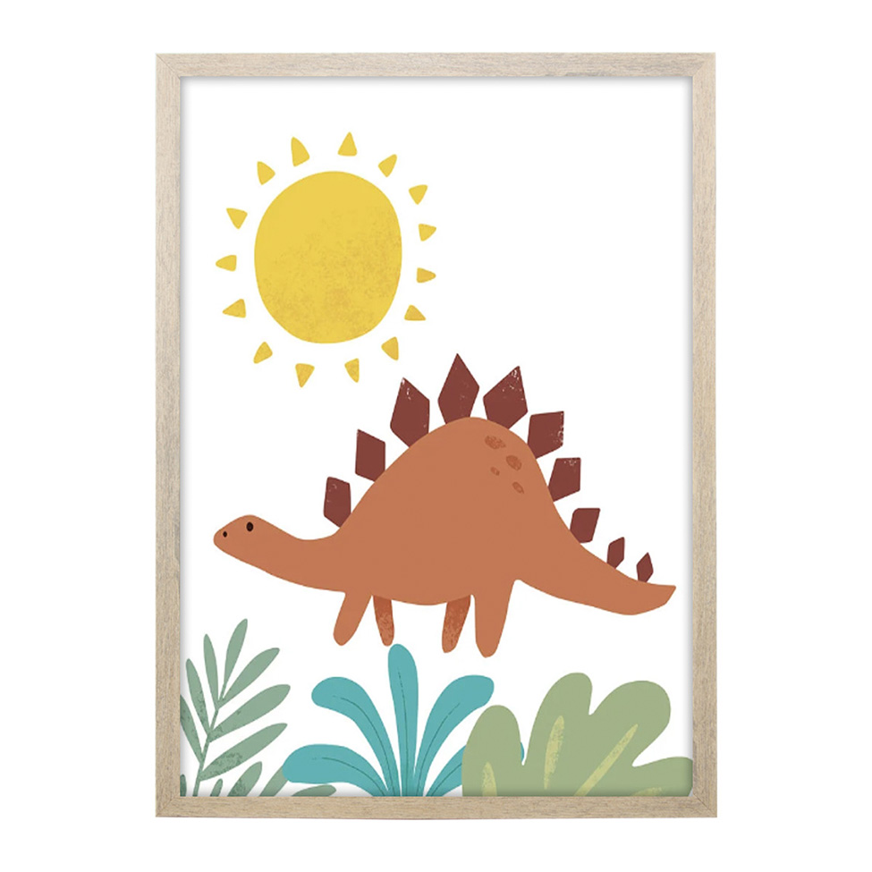 Quadro Infantil Selva Dino I sem Vidro Colorido 20x30 cm