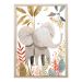 Quadro Infantil Selva Elefante sem Vidro Colorido 20x30 cm