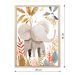 Quadro Infantil Selva Elefante sem Vidro Colorido 20x30 cm