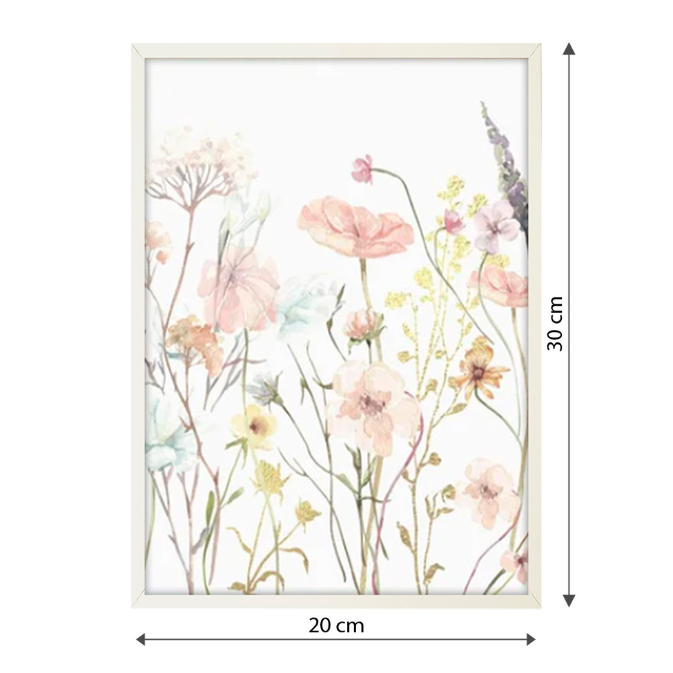 Quadro Infantil Selva Flowers sem Vidro Colorido 20x30 cm