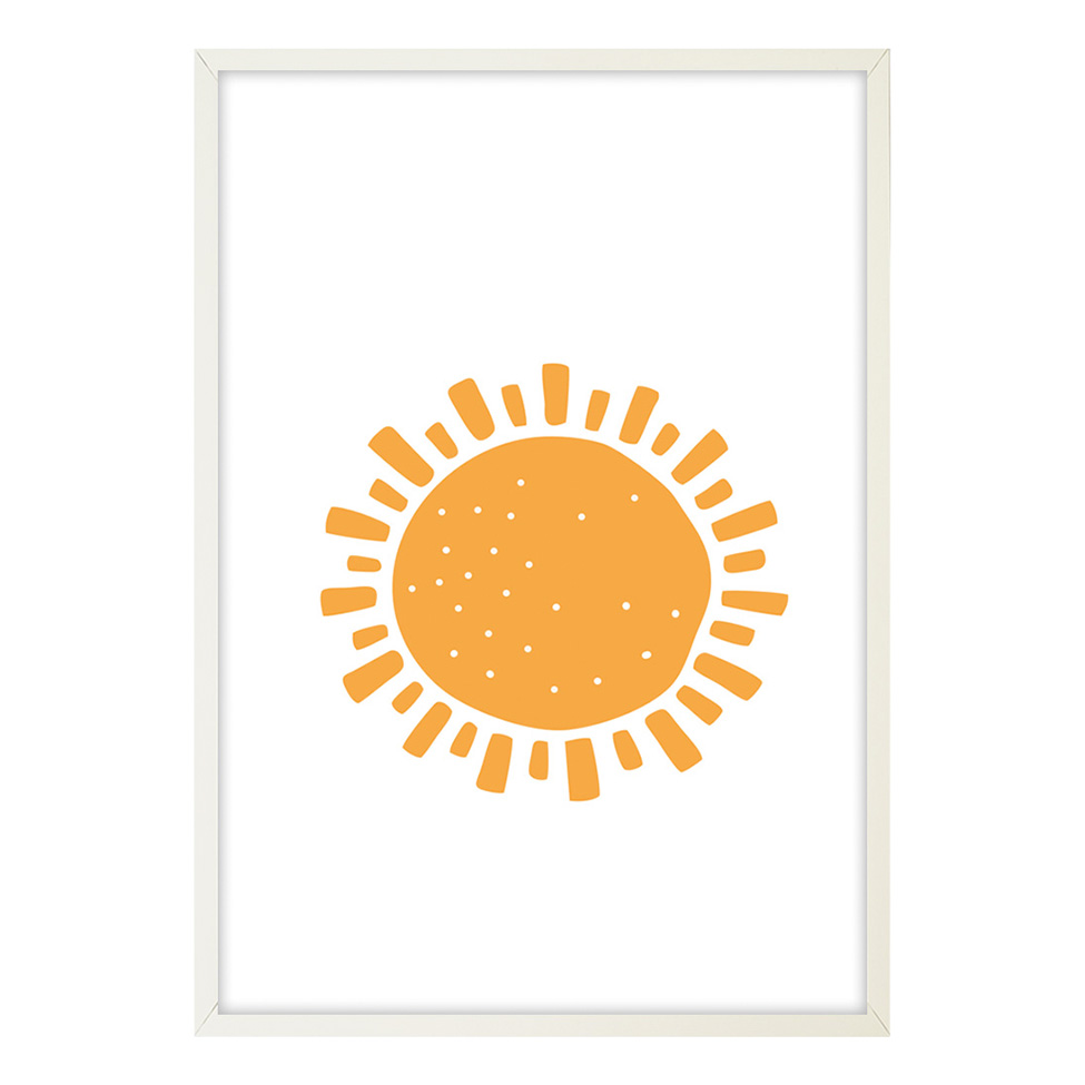 Quadro Infantil Sun sem Vidro Colorido 20x30 cm