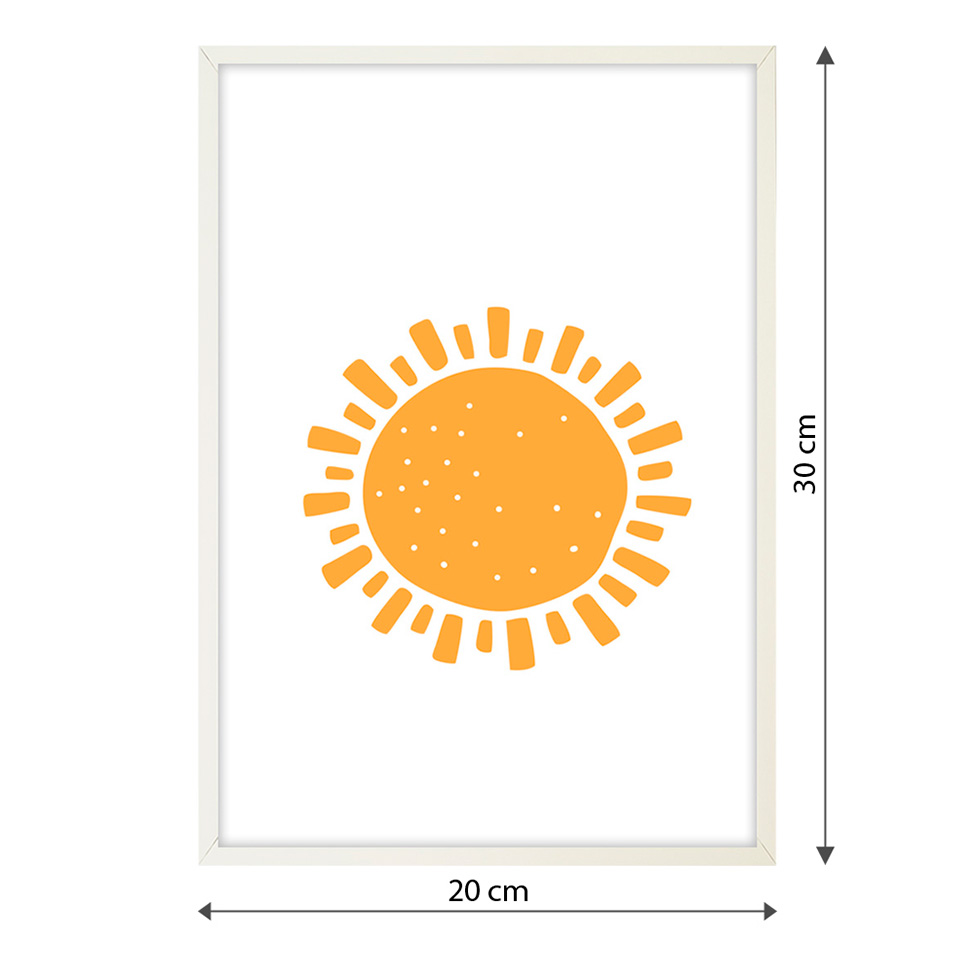 Quadro Infantil Sun sem Vidro Colorido 20x30 cm