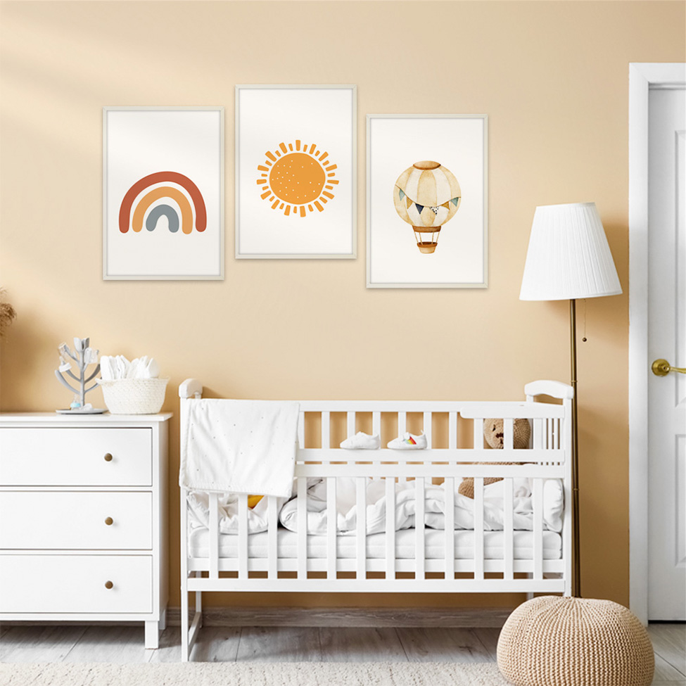 Quadro Infantil Sun sem Vidro Colorido 20x30 cm