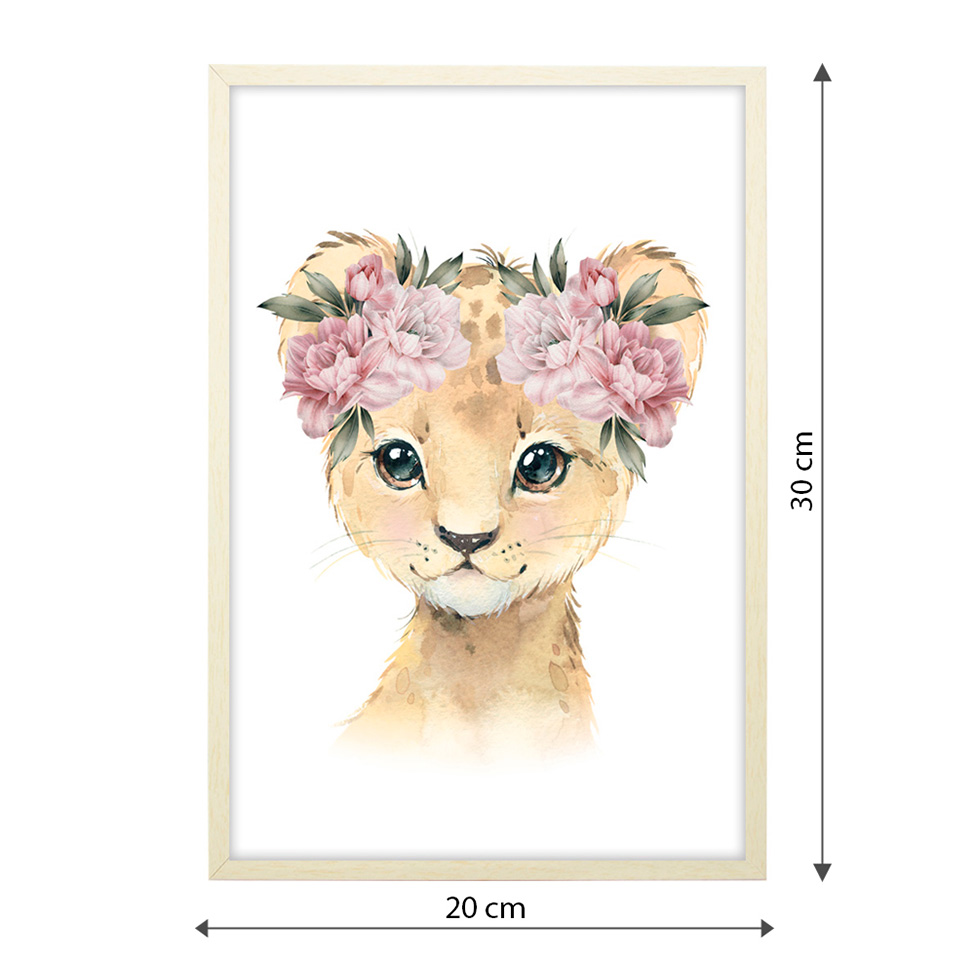 Quadro Infantil Tiger sem Vidro Colorido 20x30 cm
