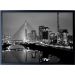 Quadro Manual Canvas Cidade II com Vidro Preto e Branco 40x60 cm