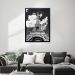 Quadro Manual Canvas Cidade III com Vidro Preto e Branco 40x60 cm