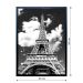 Quadro Manual Canvas Cidade III com Vidro Preto e Branco 40x60 cm