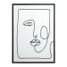 Quadro Manual Canvas Face Linhas sem Vidro Preto e Branco 50x70 cm