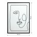 Quadro Manual Canvas Face Linhas sem Vidro Preto e Branco 50x70 cm