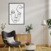 Quadro Manual Canvas Faces Linhas sem Vidro Preto e Branco 50x70 cm