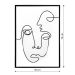 Quadro Manual Canvas Faces Linhas sem Vidro Preto e Branco 50x70 cm