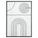 Quadro Manual Canvas Formas Linhas sem Vidro Preto e Branco 50x70 cm
