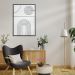 Quadro Manual Canvas Formas Linhas sem Vidro Preto e Branco 50x70 cm