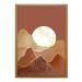Quadro Natural Boho Lua com Vidro Colorido 30x40 cm