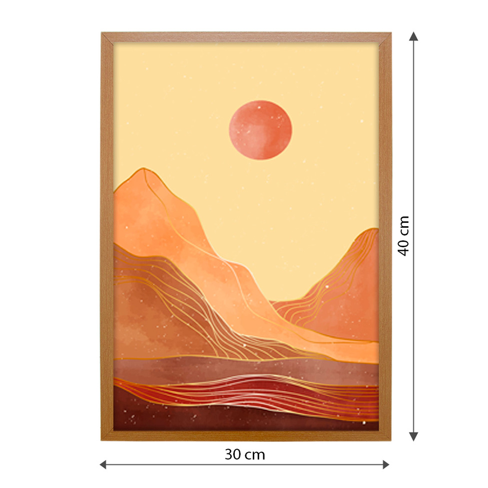 Quadro Natural Boho Sol I com Vidro Colorido 30x40 cm