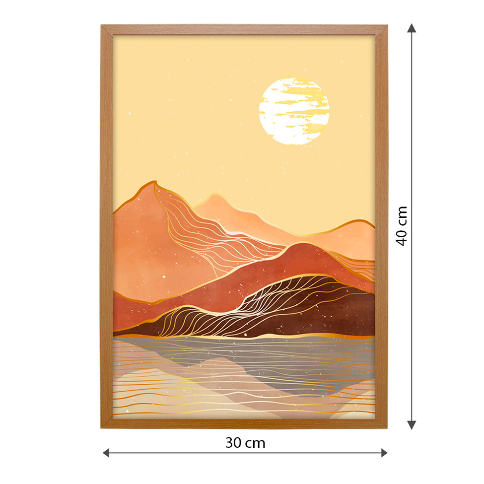 Quadro Natural Boho Sol II com Vidro Colorido 30x40 cm