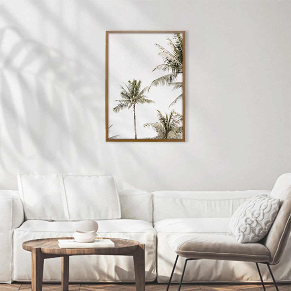 Quadro Natural Coqueiros I sem Vidro Colorido 50x70 cm