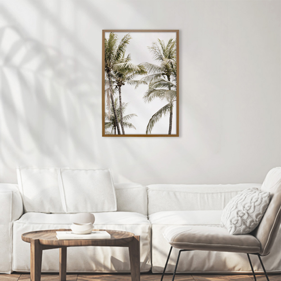 Quadro Natural Coqueiros II sem Vidro Colorido 50x70 cm
