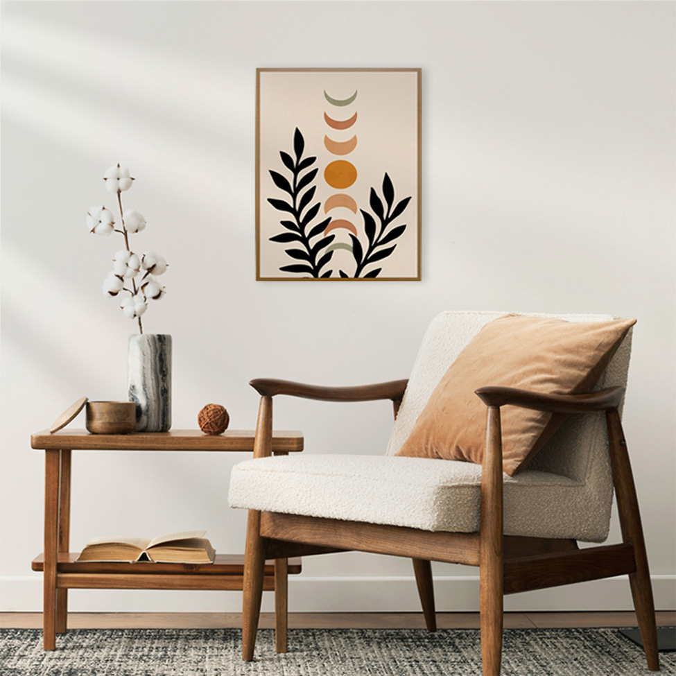 Quadro Natural Fases da Lua com Vidro Colorido 30x40 cm