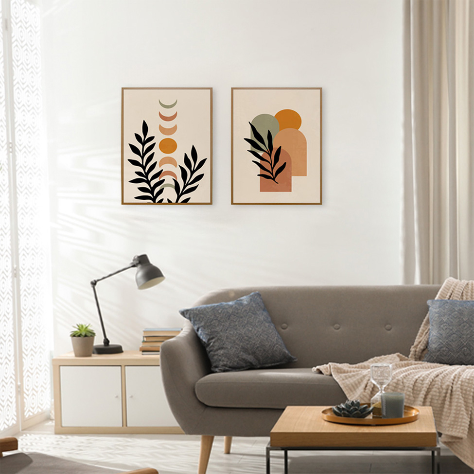 Quadro Natural Formas com Vidro Colorido 30x40 cm