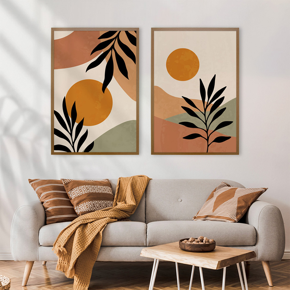 Quadro Natural Formas com Vidro Colorido 60x90 cm