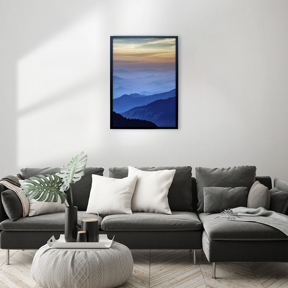 Quadro Natural Horizonte II com Vidro Colorido 50x70 cm