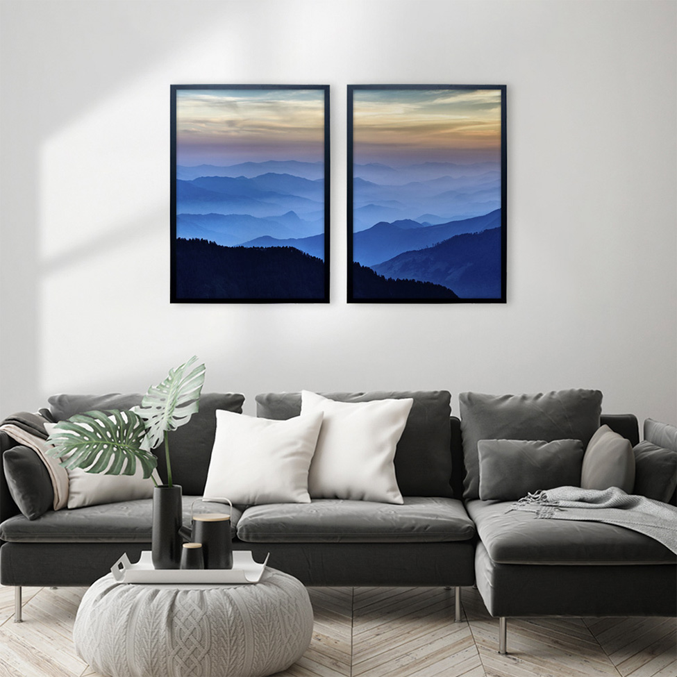Quadro Natural Horizonte II com Vidro Colorido 50x70 cm