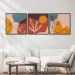Quadro Natural Linhas Folhas sem Vidro Colorido 60x60 cm