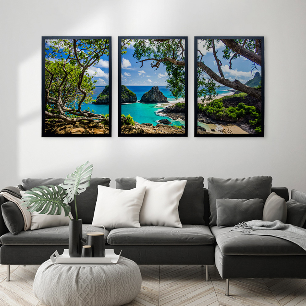 Quadro Natural Litoral III sem Vidro Colorido 50x70 cm