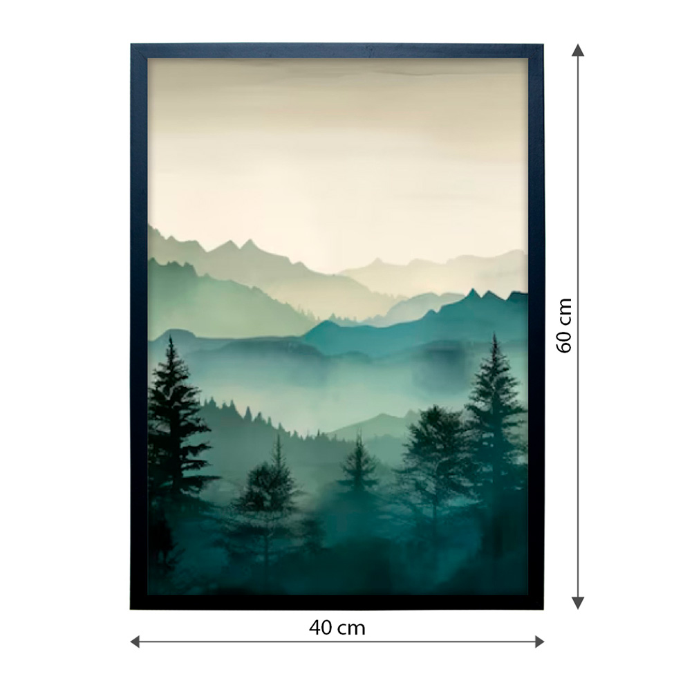 Quadro Natural Montanhas II com Vidro Colorido 40x60 cm