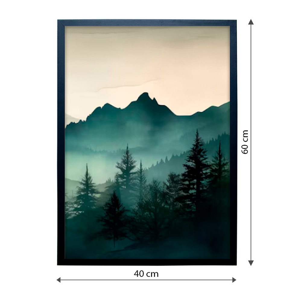 Quadro Natural Montanhas III com Vidro Colorido 40x60 cm