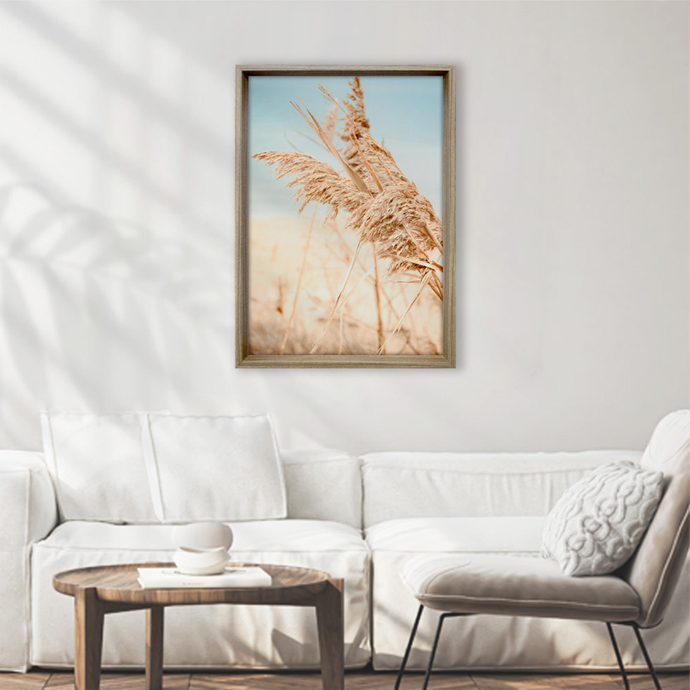 Quadro Natural Pluma I com Vidro Colorido 60x90 cm