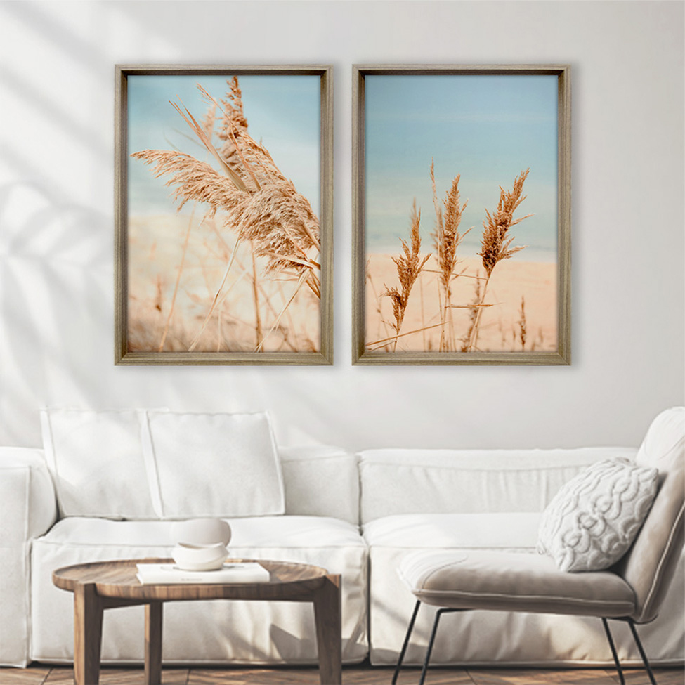 Quadro Natural Pluma I com Vidro Colorido 60x90 cm
