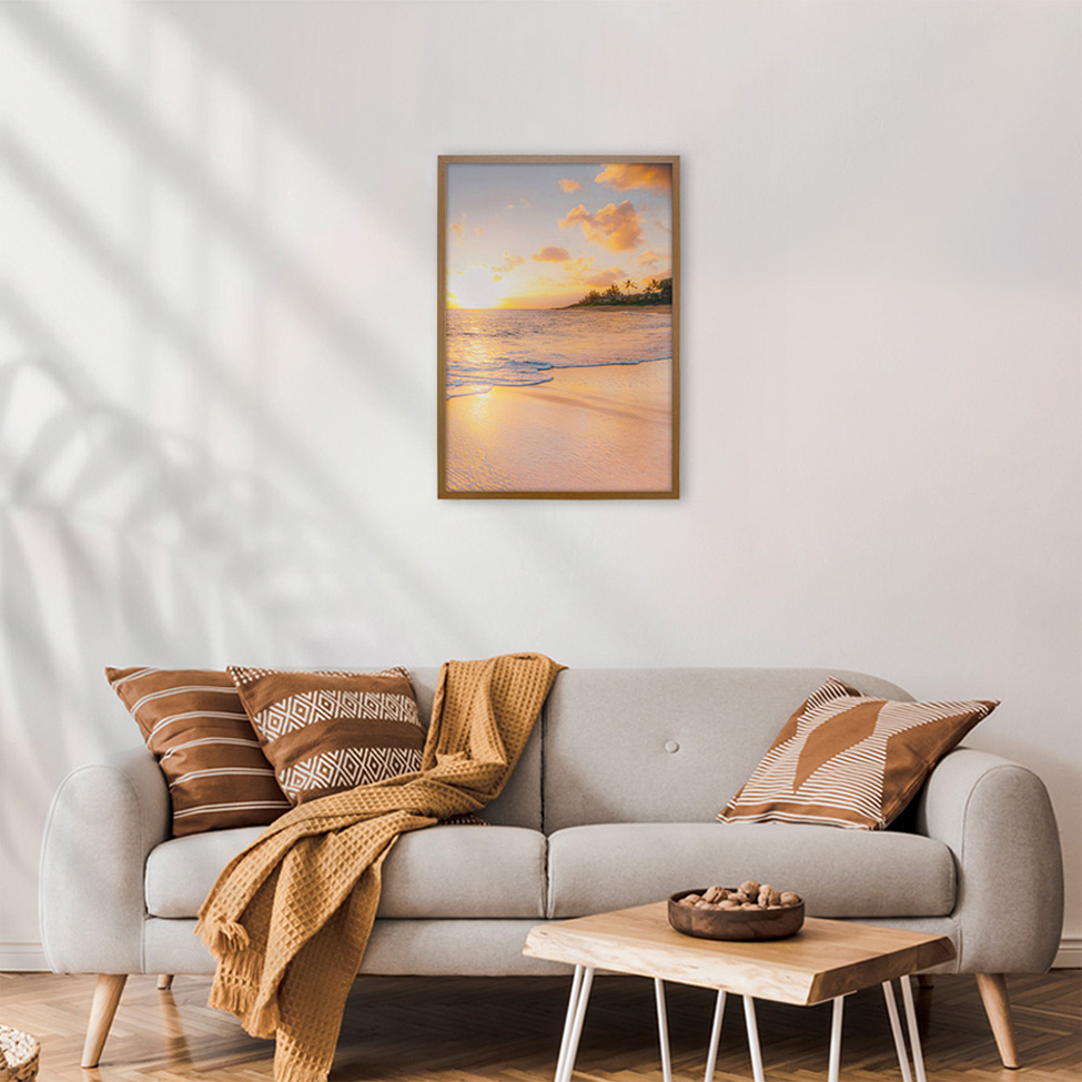 Quadro Natural Por do Sol sem Vidro Colorido 40x60 cm